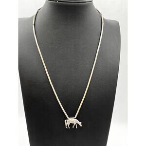 Vintage 925 Sterling Silver Horse Pendant Necklace